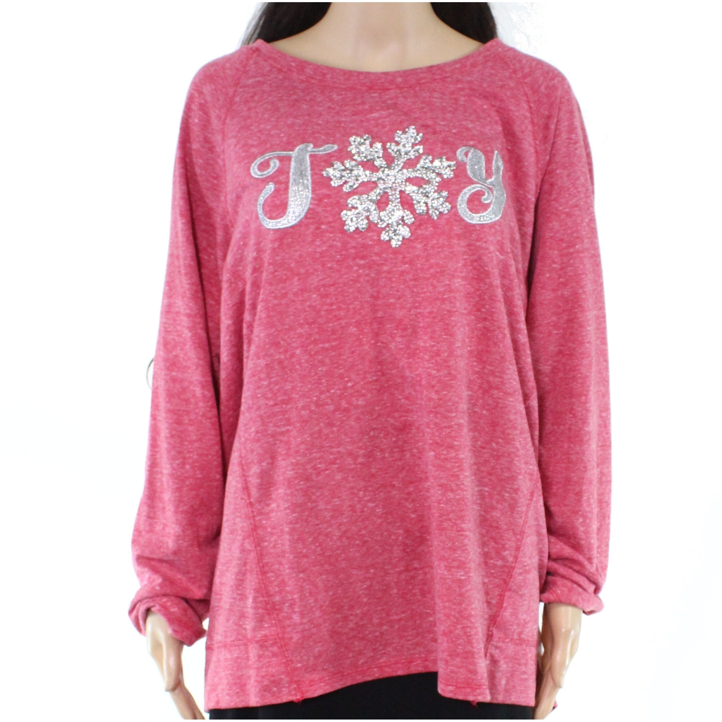Shop Style Co Womens Tops Red Size 2x Plus Embellished Stitched