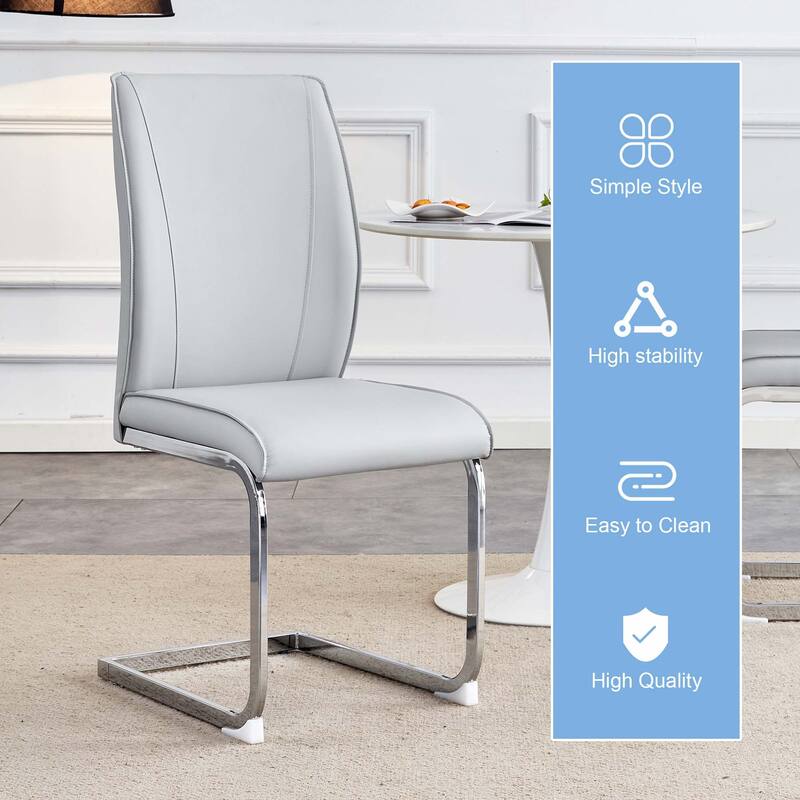 Set of 2 PU Material High Resilience Dining Chair