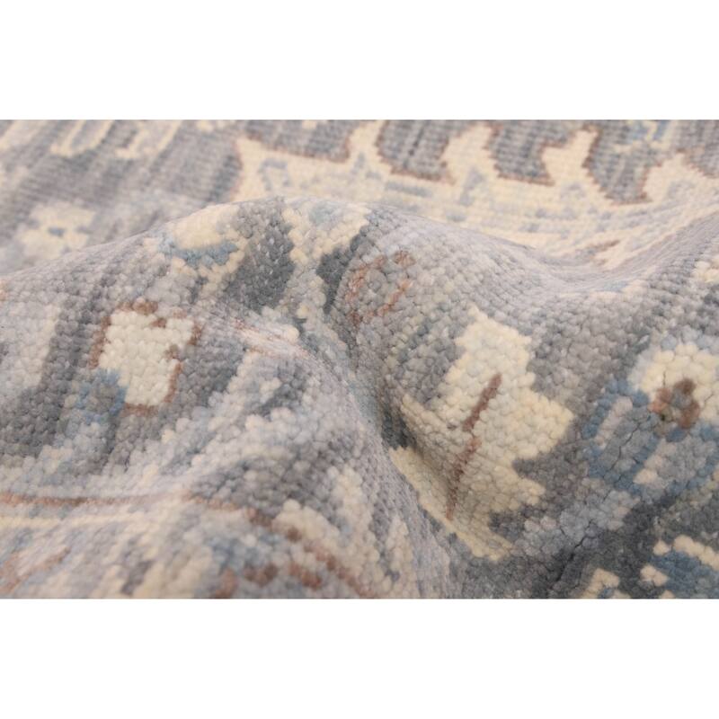 ECARPETGALLERY Hand-knotted Modern Oushak Dark Grey Wool Rug - 8'2 x 10'2