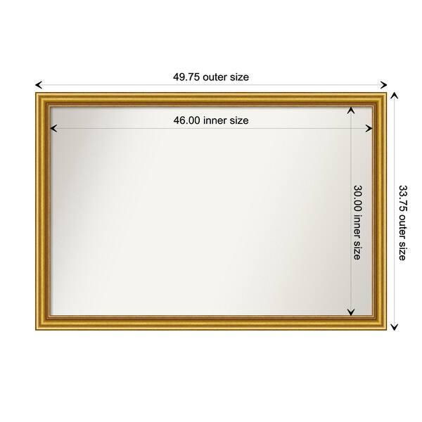 dimension image slide 111 of 139, Townhouse Gold Framed Non-Beveled Custom Wall Mirror, Bathroom Vanity Mirror