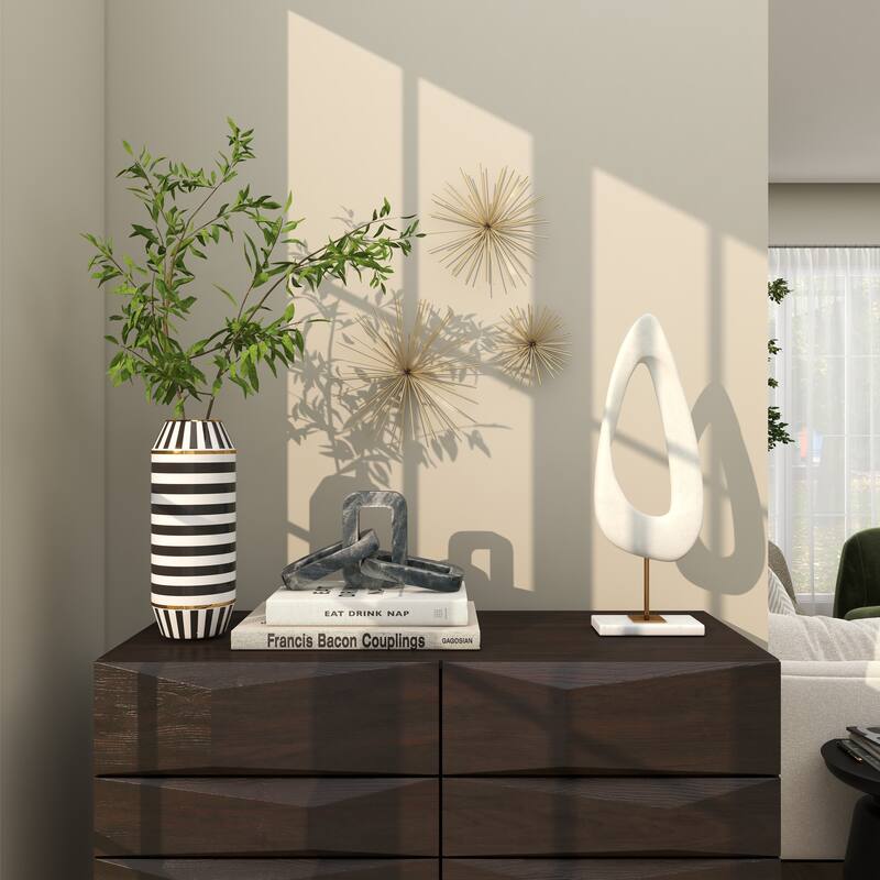 CosmoLiving by Cosmopolitan Metal 3D Starburst Wall Decor (Set of 3) - Silver, Gold, Black, Copper