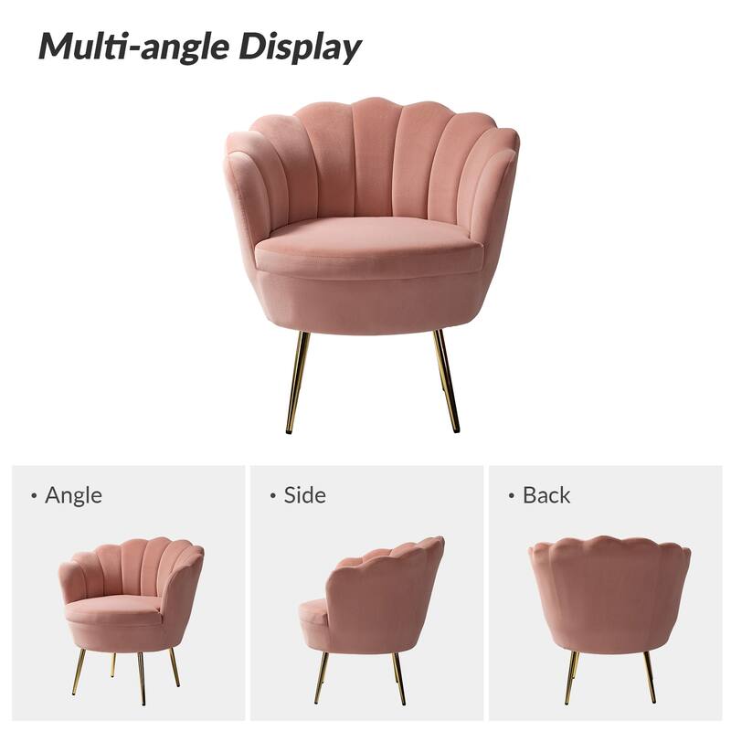 Xabier Cute Modern Upholstered Barrel Chair Accent Chair with Tufted Back Set of 2 by HULALA HOME