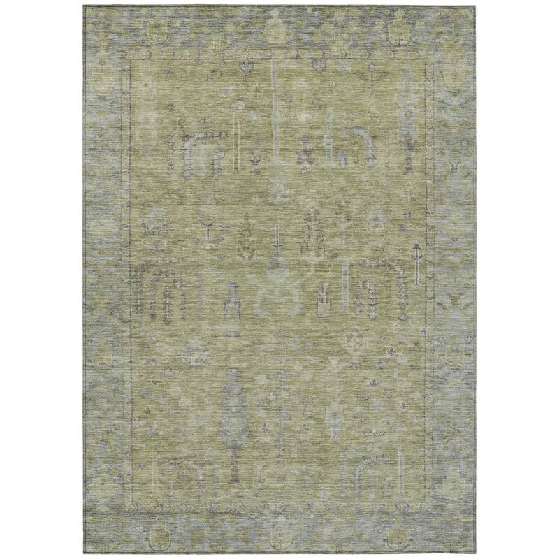 HomeRoots Oriental Traditional Rectangle Outdoor Rug