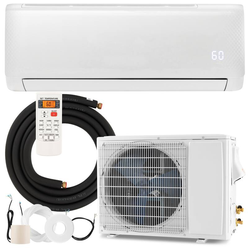Gymax 17000 BTU Mini Split Air Conditioner 21 SEER2 AC Unit w/ Heat - White