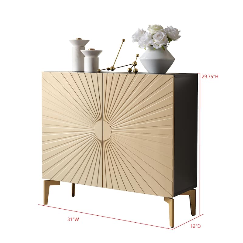 Arvo Wood Console Table with Metal Legs and Hidden Storage - 32"L x 12"W 30"H