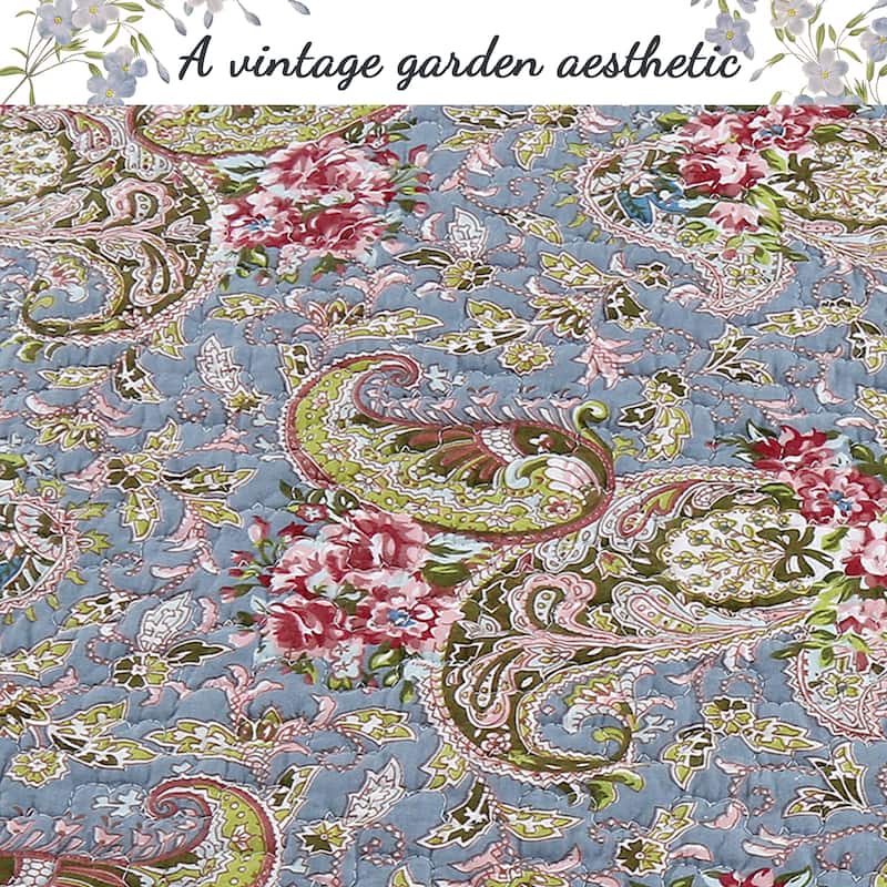 Copper Grove Anthurium Floral Paisley Cotton Quilt Bedding Set