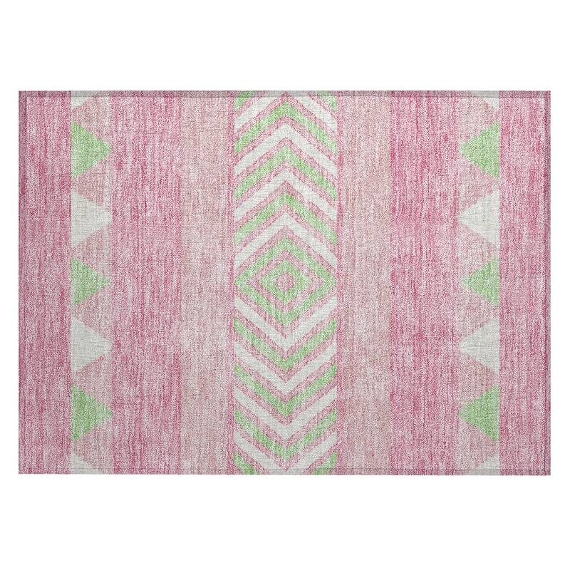 Machine Washable Indoor/ Outdoor Global Boho Chantille Rug