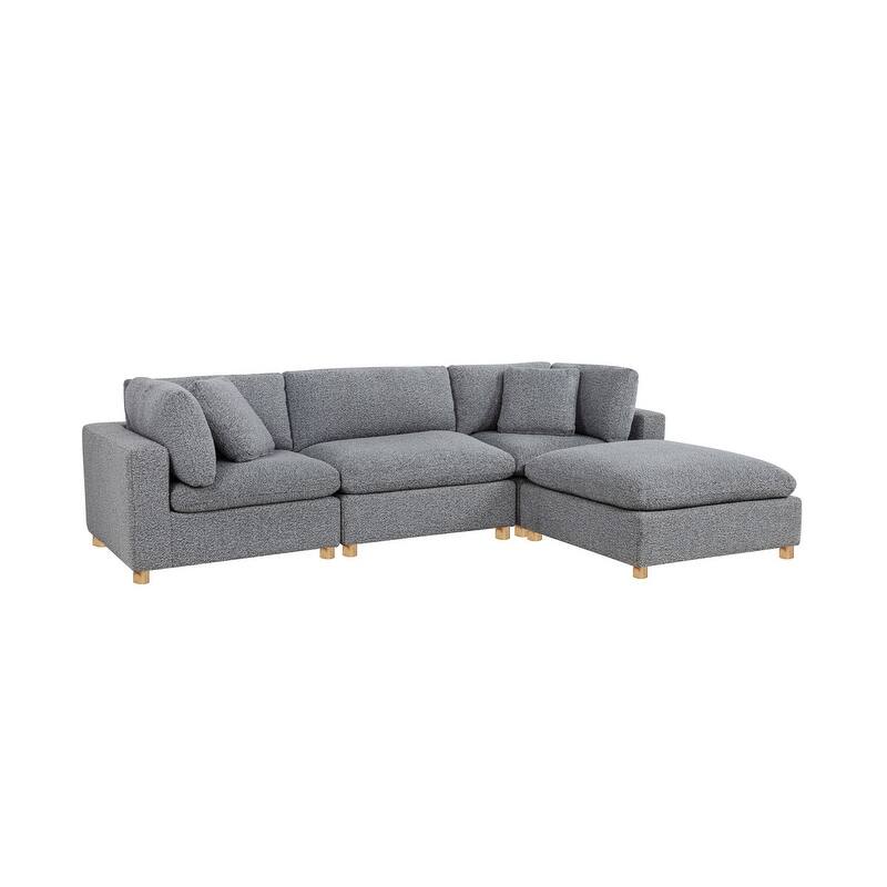 Best Quality Furniture 4-Piece Sectional Boucle Fabric