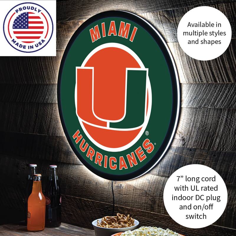 University of Miami Plug-in LED Lighted Sign