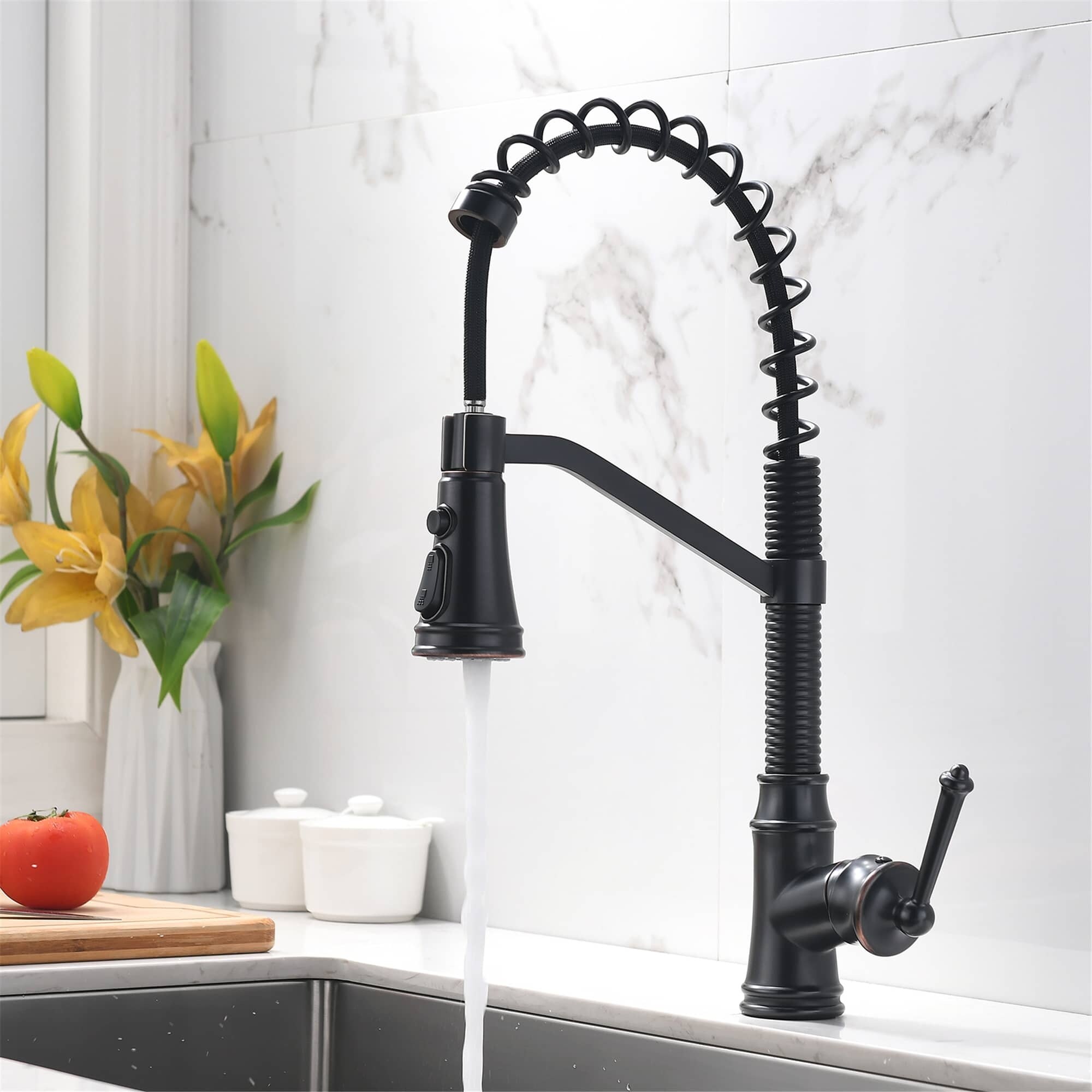 Commercial Pull Down Kitchen Faucet Single Handle Kitchen ...