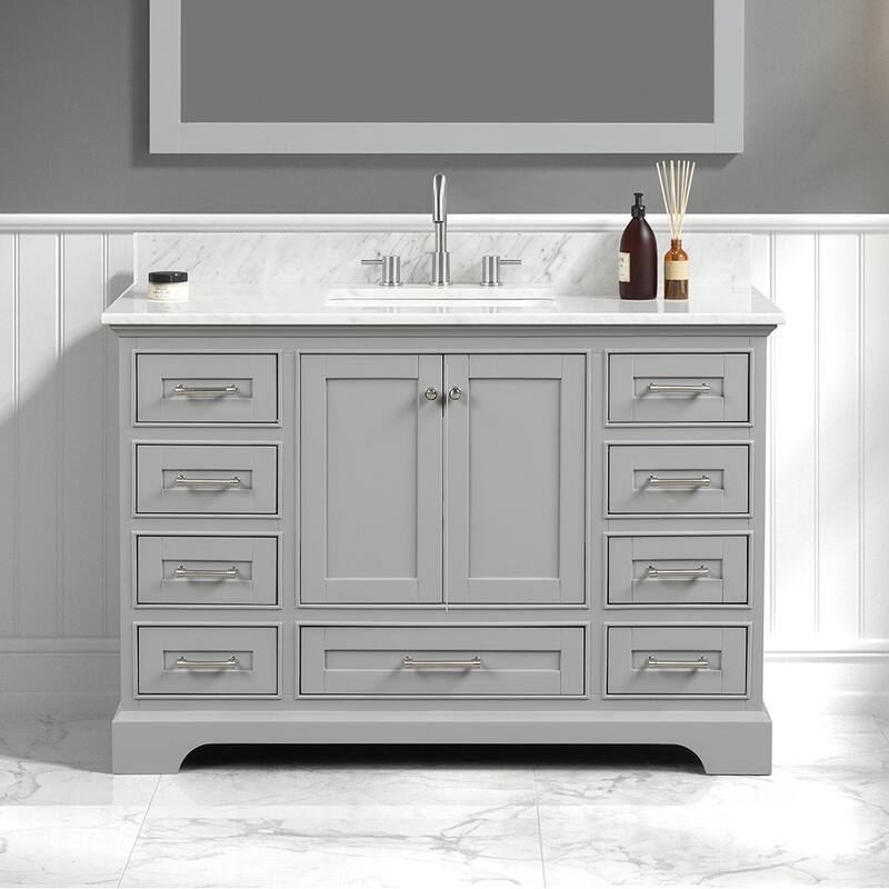 Blossom Copenhagen 48" Bathroom Vanity with Marble Top & Ceramic Sink - MetalGrey