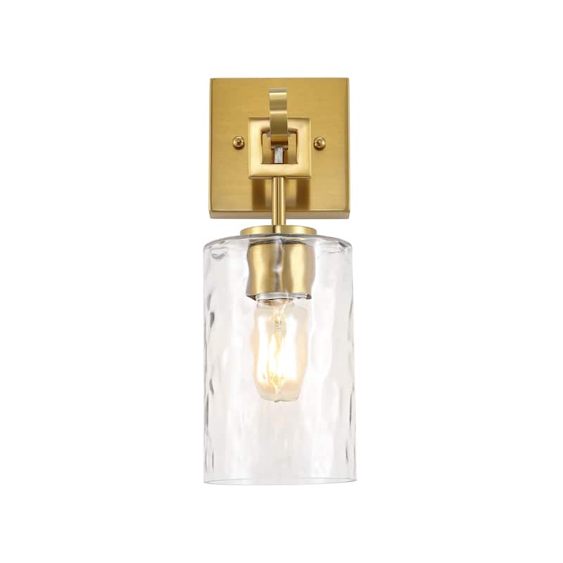 SAFAVIEH Lighting Aloys 6-inch Glass Wall Sconce with Bulbs (Set of 2) - 6.3 In. W x 4.8 In. D x 14 In. H