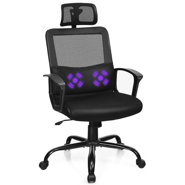 Mesh Ergonomic Office Chair Massage Lumbar Support And Swivel Overstock 30745642