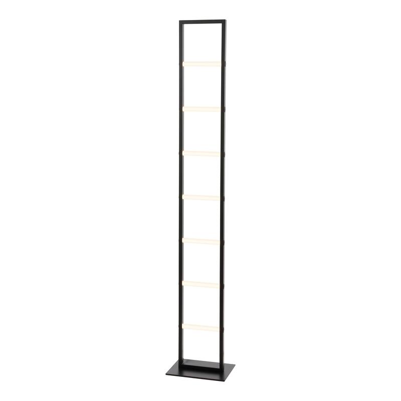 Vivian 59.3" Minimalist Modern Iron Ladder Dimmable Integrated LED Floor Lamp, Black, by JONATHAN Y - Black