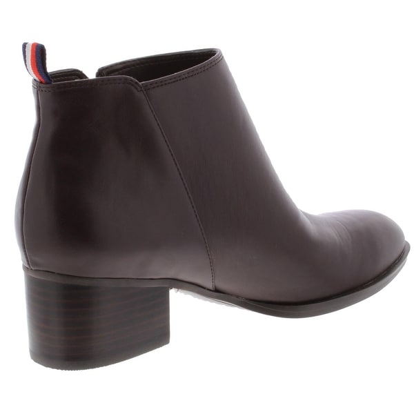 tommy hilfiger round stud wedge bootie