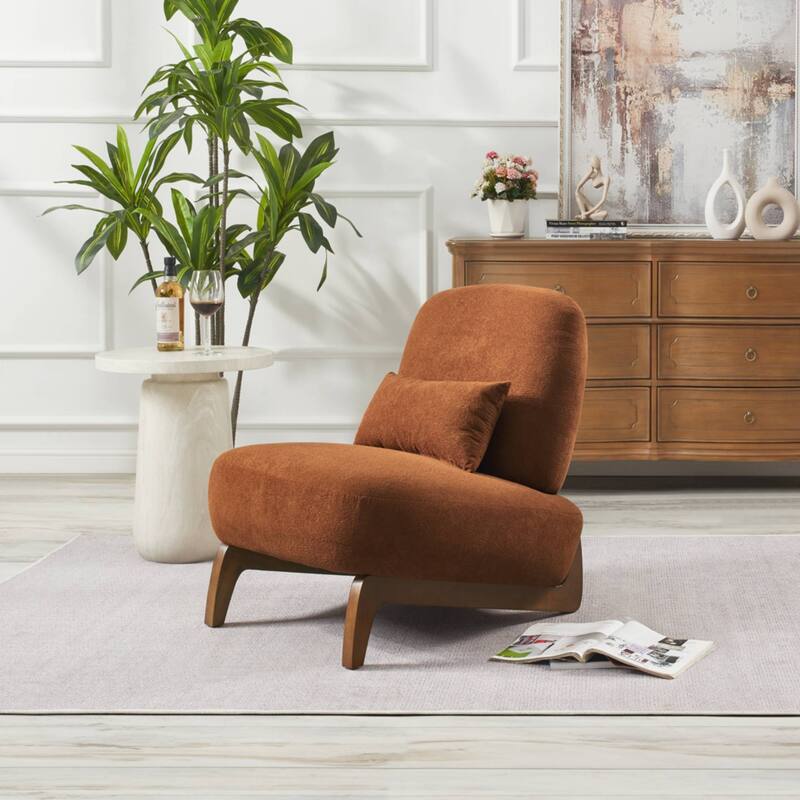 Modern Chair, Living Room Chairs Soft Padded, Sofa Chairs for Home Office, Bedroom, Dining Room - Orange