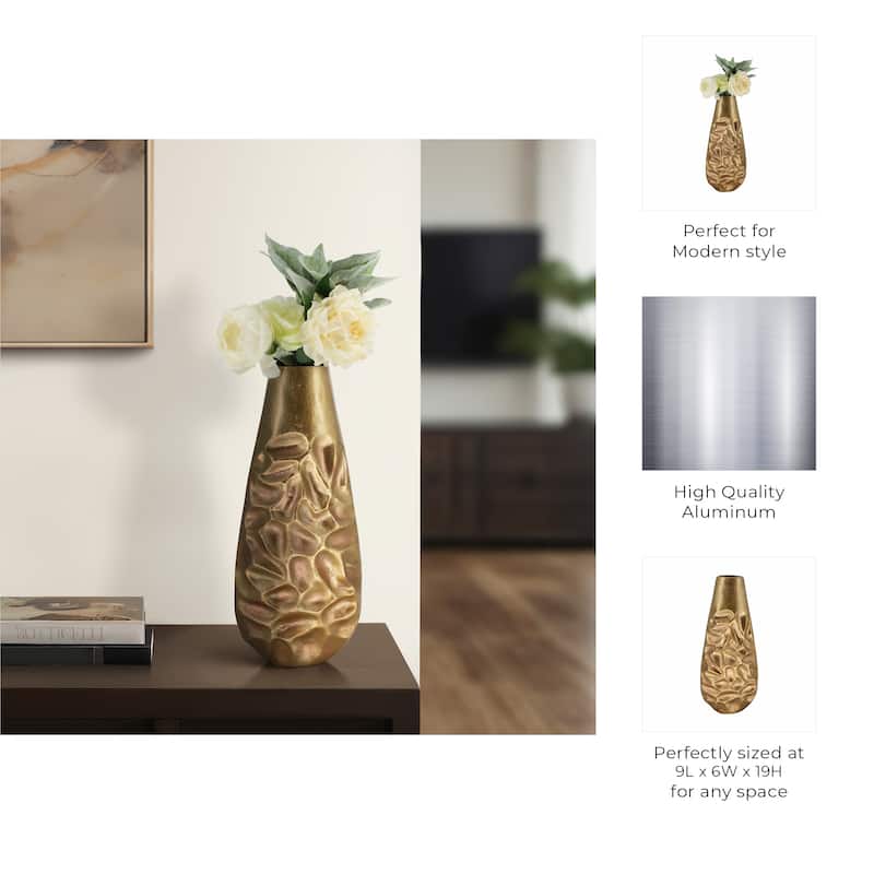 Metal Cartwright Hammered Textured Vase - Bronze, 19 in.