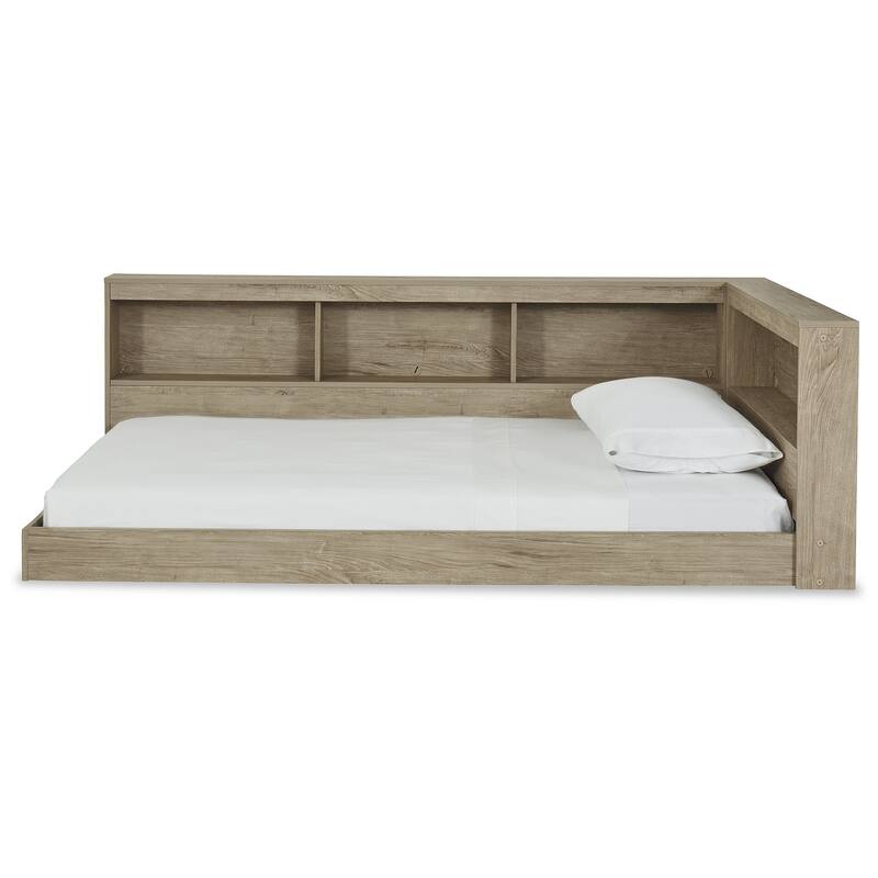 Oliah Natural Bookcase Storage Bed