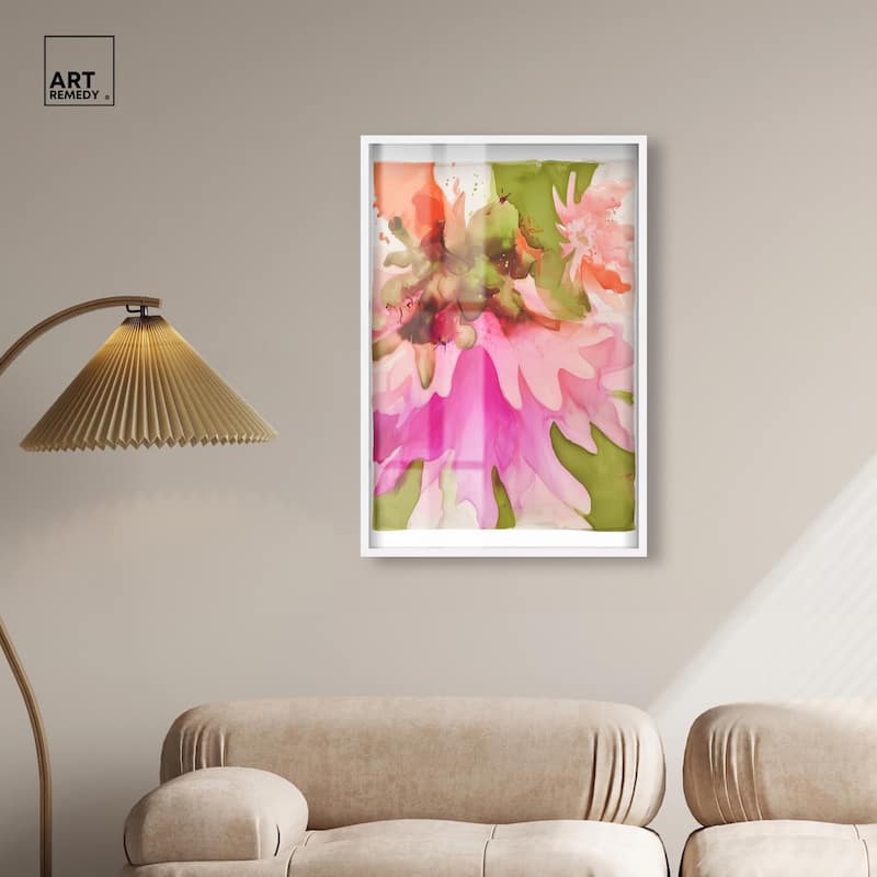 Vibrant Fluidity Floral I Shadowbox by Art Remedy