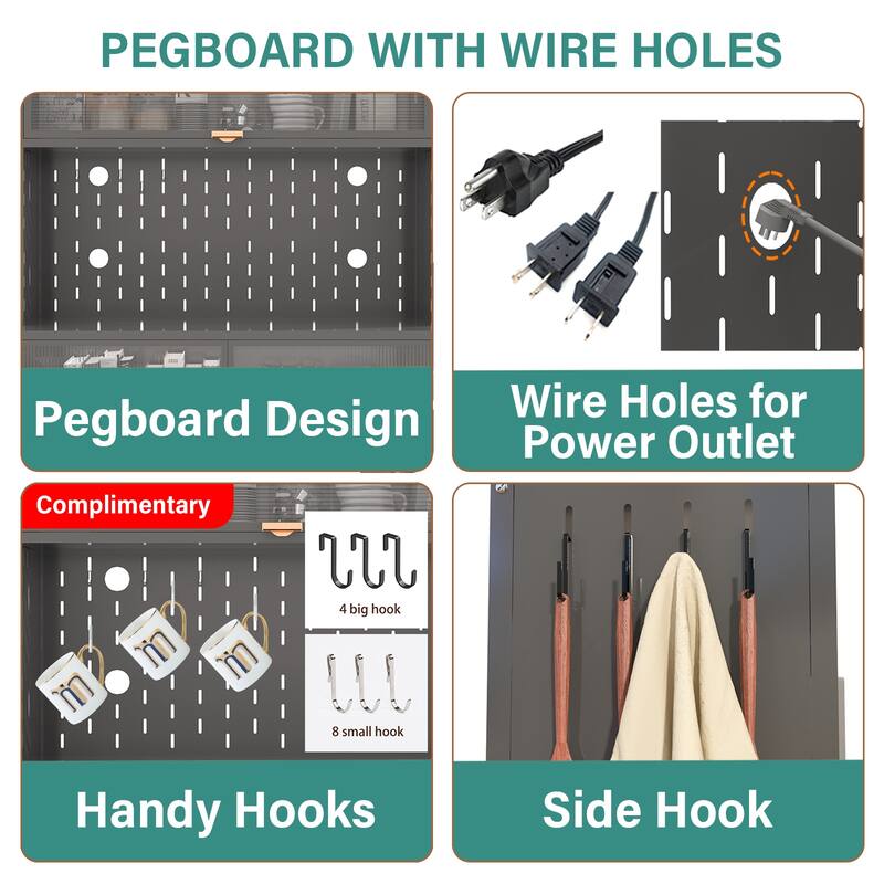 Anmytek 73'' Gray Metal Kitchen Pantry Cabinet with Shelves Enclosed Storage for Kitchen, Dining Room