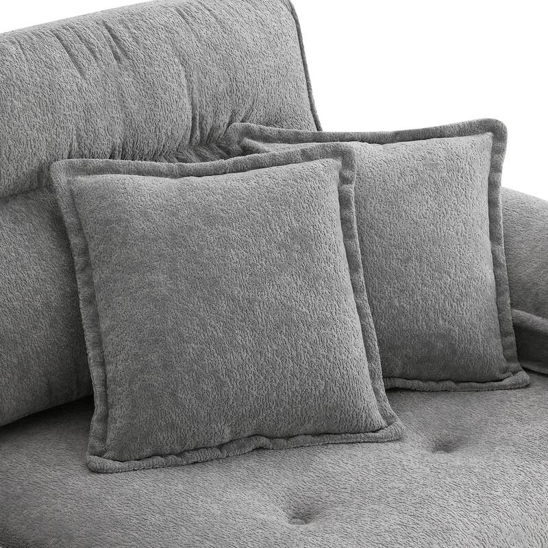 106" L-Shaped 4 Seater Convertible Sectional Sofa with Movable Ottoman, Adjustable Two-Tone Legs for Living Room