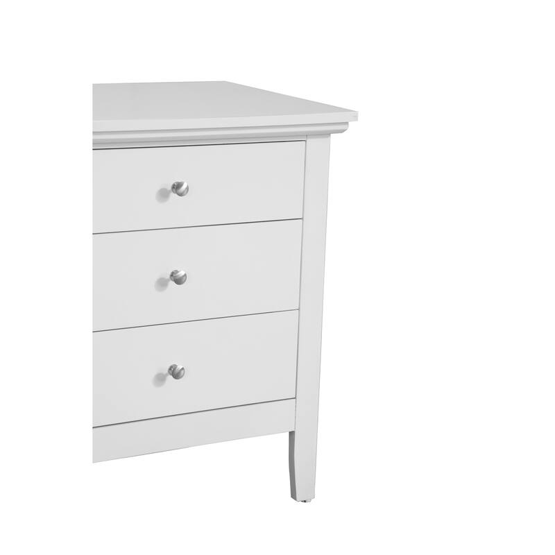 White Nightstand 26x24x18 with Three Spacious Drawers, Compact Bedside Table for Bedroom Storage and Bright Stylish Accent