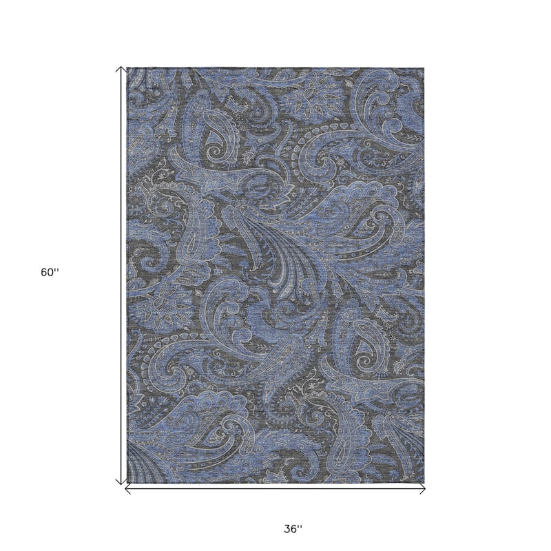 HomeRoots Paisley Transitional Rectangle Outdoor Rug
