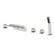 preview thumbnail 13 of 11, Deck Mount Tub Faucet With Hand Sprayer Brass Roman Bathtub Faucet Modern Waterfall Tub Filler With Handheld Showe Brushed Nickel