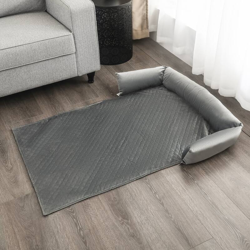 Adeco Velvet Pet Dog Cat Bed for Sofa Couch Bed or Car Blanket Mat