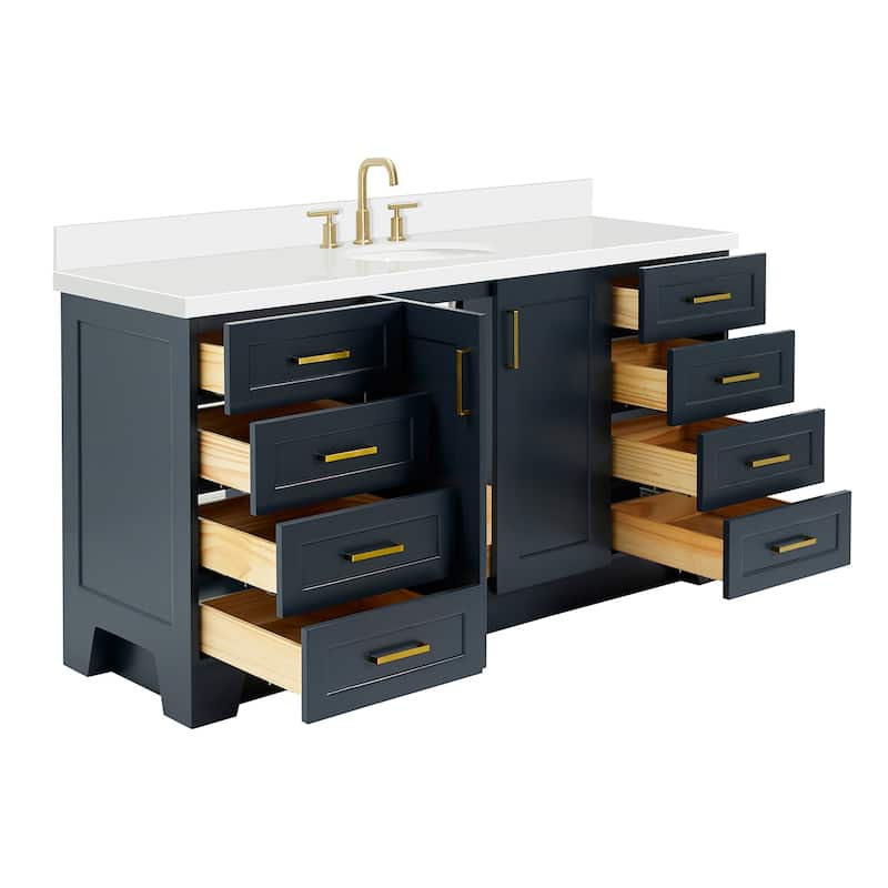 Ariel Q067SWQOVO Taylor 67" Free Standing Single Basin Vanity Set with