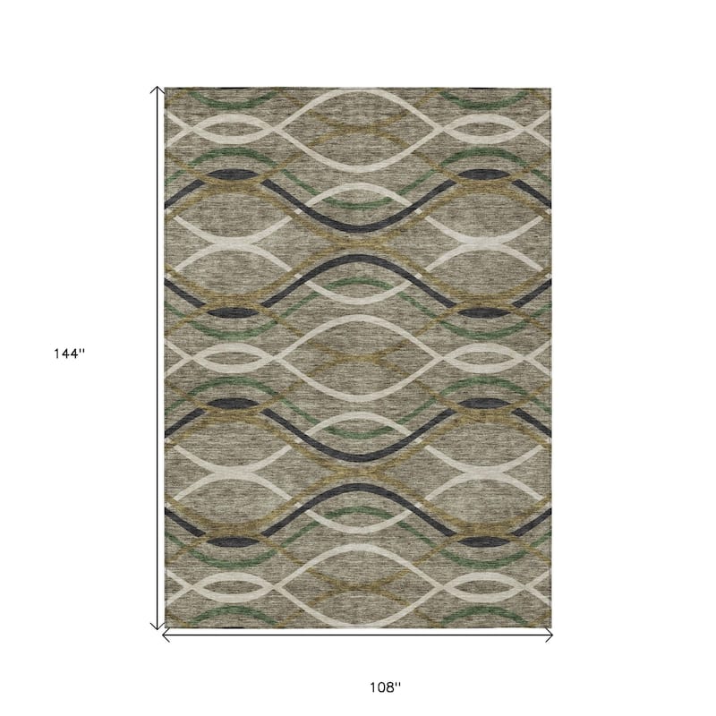 HomeRoots Abstract Transitional Rectangle Outdoor Rug
