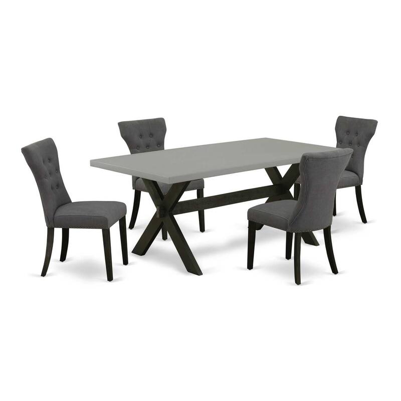 5-Piece Dining Room Table Set with 4 Chairs - Rectangular Kitchen Table and Parson Chairs - 72