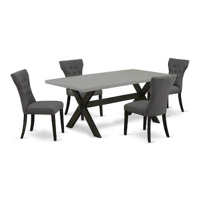 5-Piece Dining Room Table Set with 4 Chairs - Rectangular Kitchen Table and Parson Chairs - 72