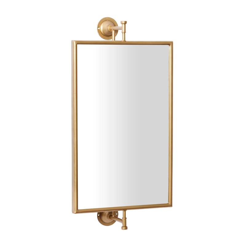 Wood Industrial Wall Mirror 28 x 14 x 7 - 14 x 7 x 28