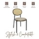 preview thumbnail 53 of 92, Leisuremod Euston Modern Velvet/Leather Dining Chair - Minimalist Wicker Back Accent Chair for Home Living Room & Kitchen