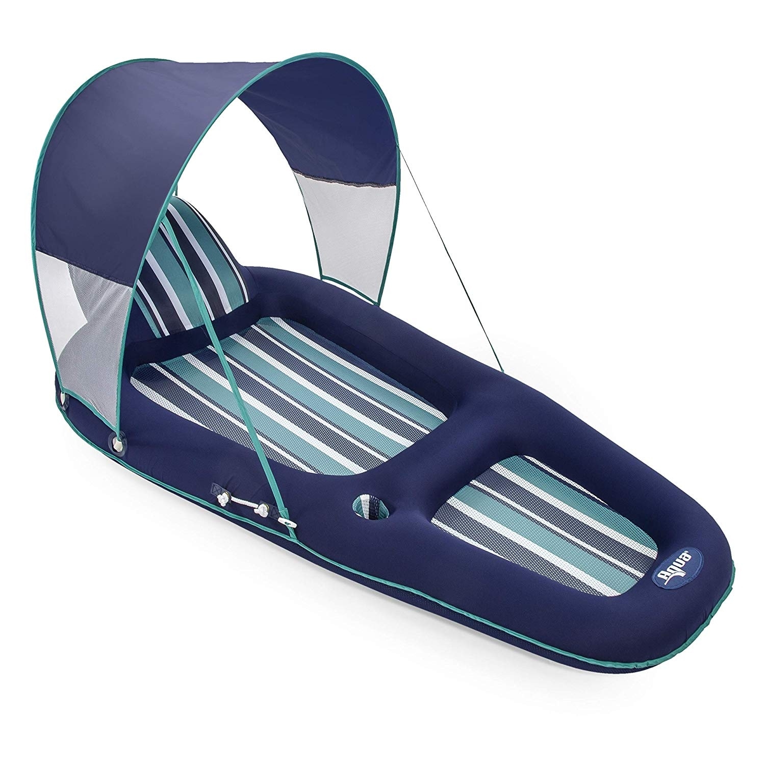 Aqua Leisure Inflatable Pool Lounger Float with Sun Canopy and