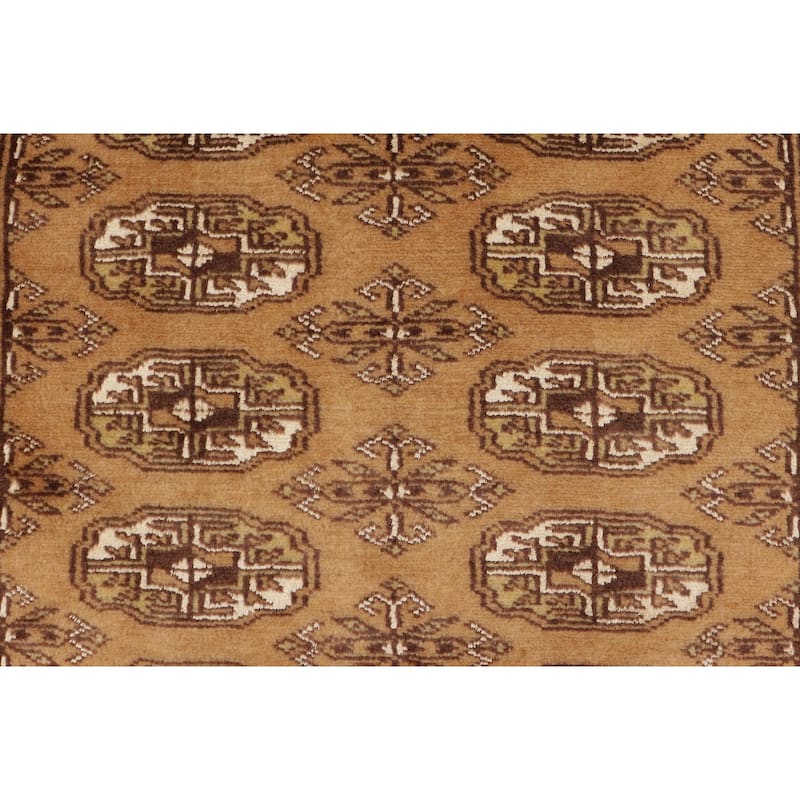 Rustic Bokhara Rodgers Brown/Beige Hand Knotted Wool Runner - 2'8'' x 9'5''