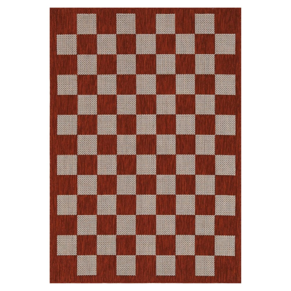 Indoor/Outdoor Area Rug/ Runner/ Doormat- Natural & Black & Taupe & Blue & Ivory Color -Machine Washable-Daisy Collection