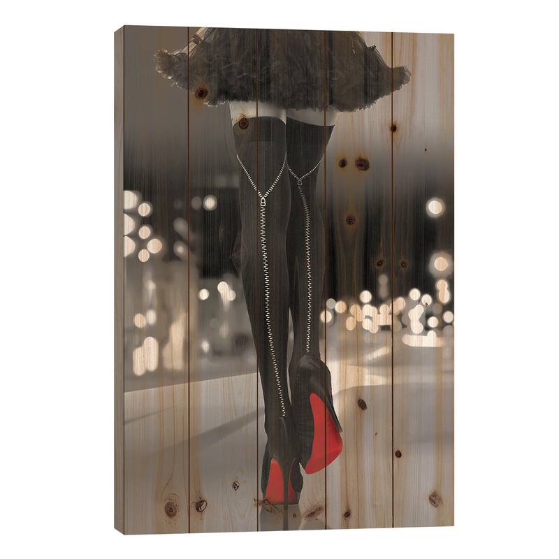 Night Out I Print On Wood by Sarah McGuire - Multi-Color - 26x18x1.5