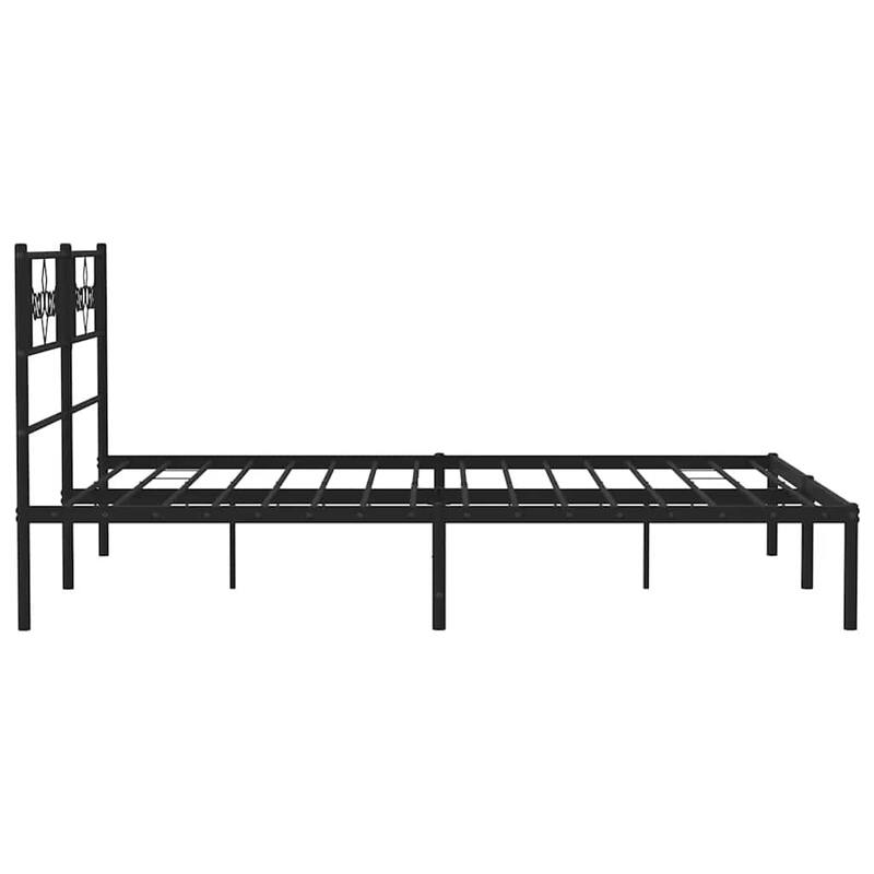vidaXL 12 Inches Black Full Size Metal Bed Frame No Mattress - 77.2" x 55.9" x 35.4"