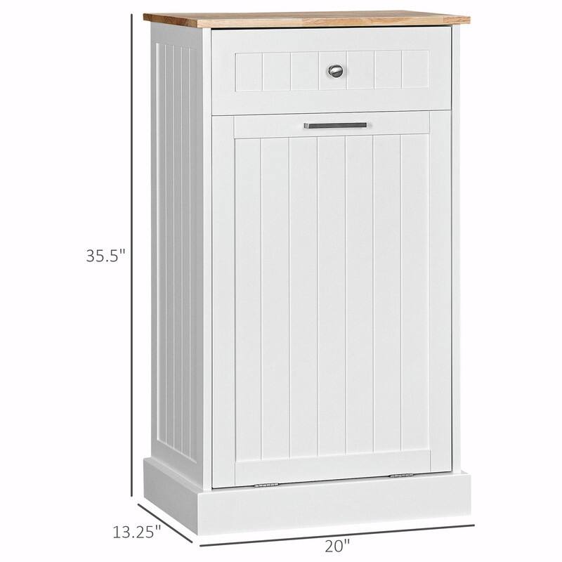 Kitchen Tilt-Out Trash Bin Cabinet, Hidden Bin Recycling Cabinet, Freestanding Trash Can Holder