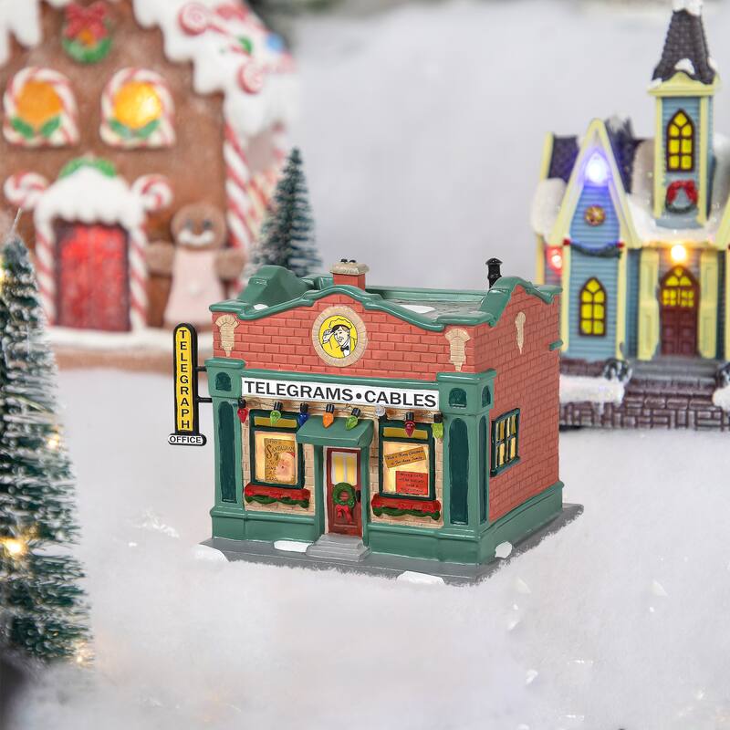 dept 56 hohman telegraph office christmas lighted building # 6005576