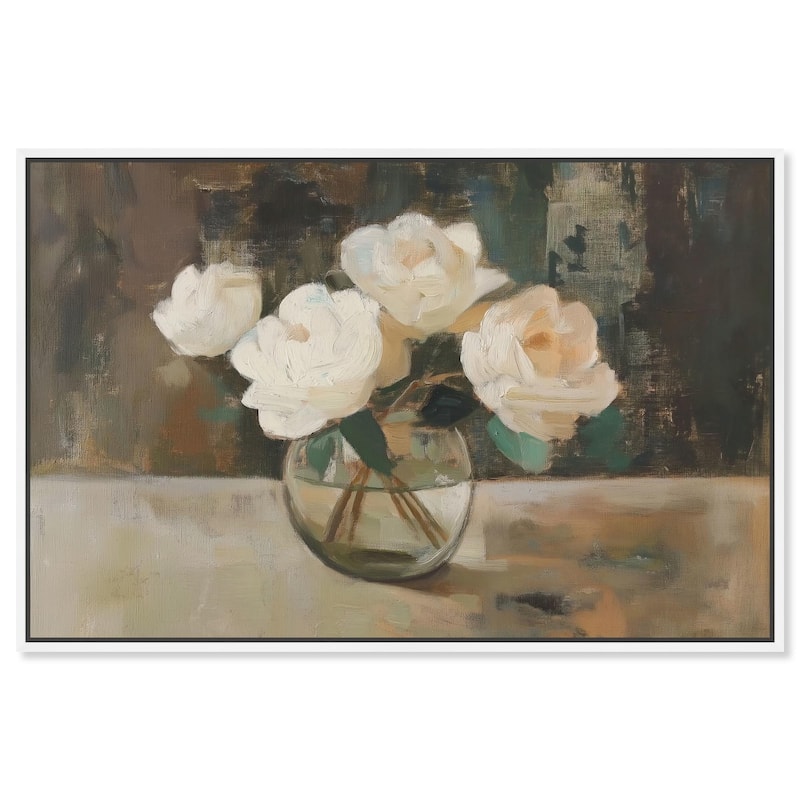 Creamy Cascade Cluster I Canvas by Art Remedy - 45" x 30" - White