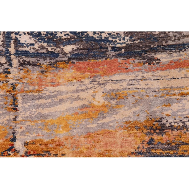Modern Ziegler Vaughn Blue Rust Wool&Silk Rug - 8'11'' x 12'0''