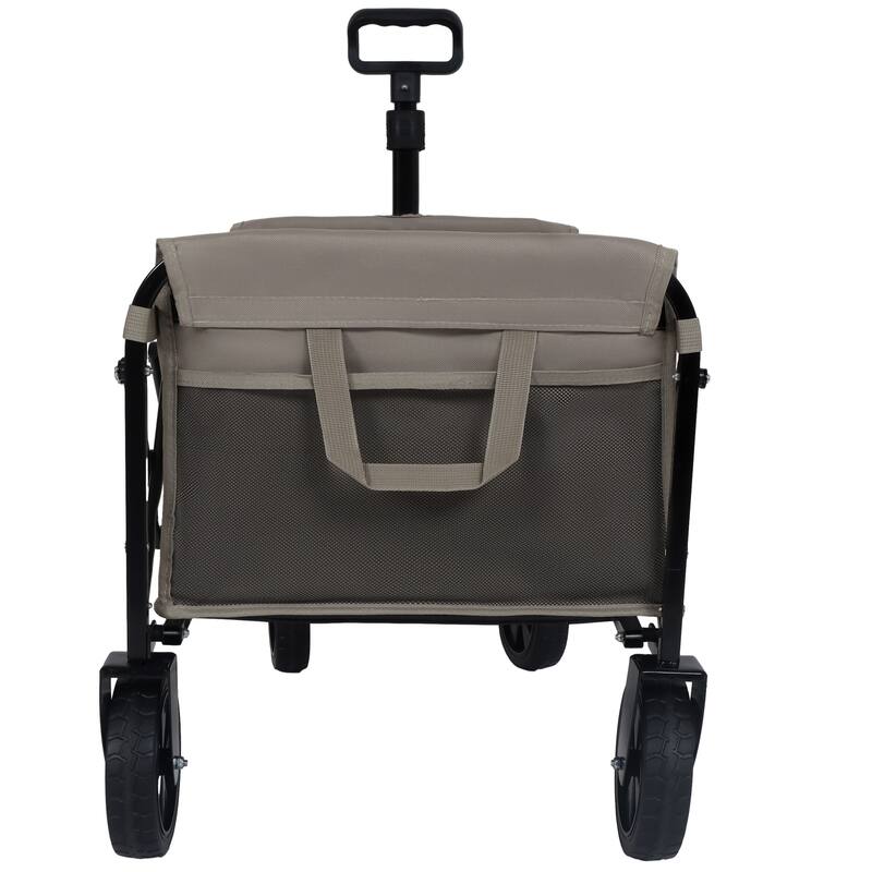 Expandable Dual-Layer Utility Wagon with 100% Extra Space - Grocery Cart for Camping, Shopping, Sports, Gardening, Fishing