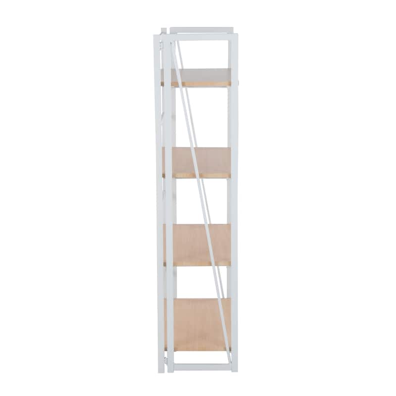 Dakota Contemporary Bookcase in Painted Metal and Natural Wood