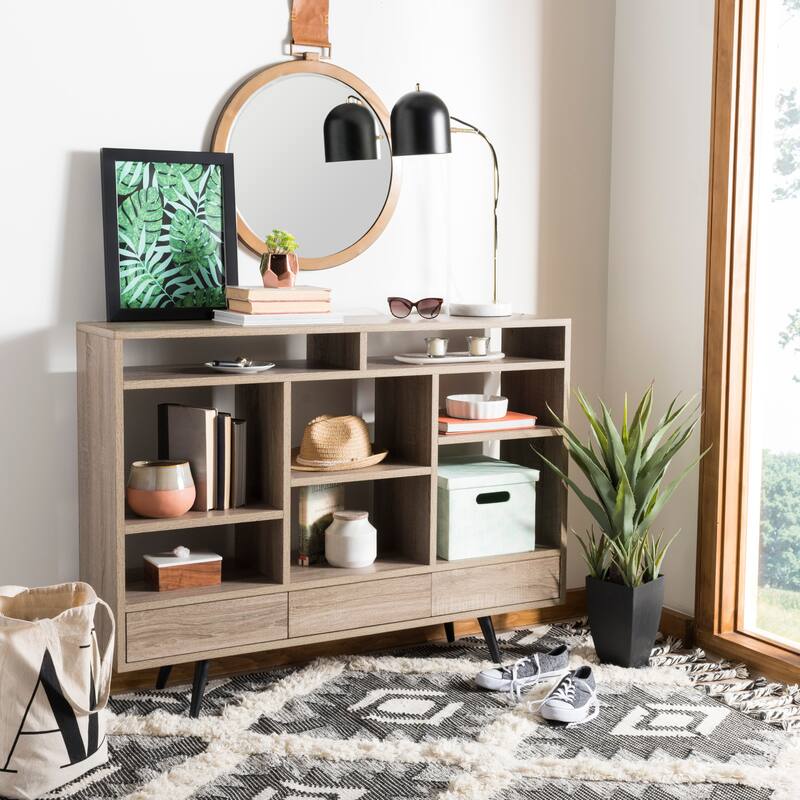 SAFAVIEH Anitta Light Brown/ Black Etagere - 47.3' x 11.8' x 35.4' - 47Wx12Dx35H