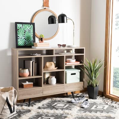 SAFAVIEH Anitta Light Brown/ Black Etagere - 47.3' x 11.8' x 35.4' - 47Wx12Dx35H