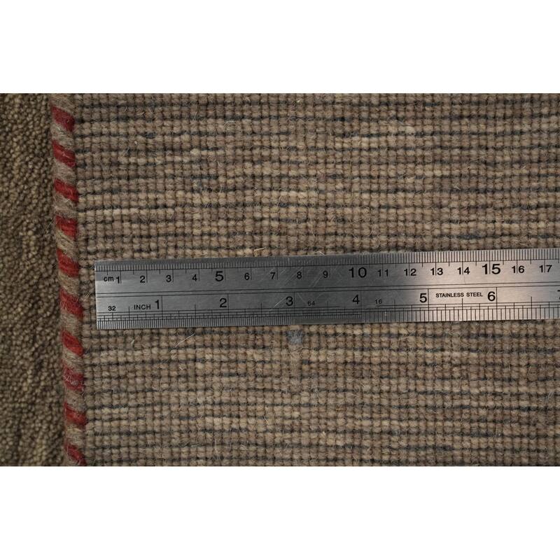 Hand Knotted Oriental 100% Wool Carpet Tribal Animal Pictorial Brown Gabbeh Area Rug - 8' 0'' X 8' 0''