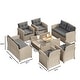 preview thumbnail 3 of 16, Corvus Armitage 8-piece Outdoor Wicker Sofa Set with Cushions